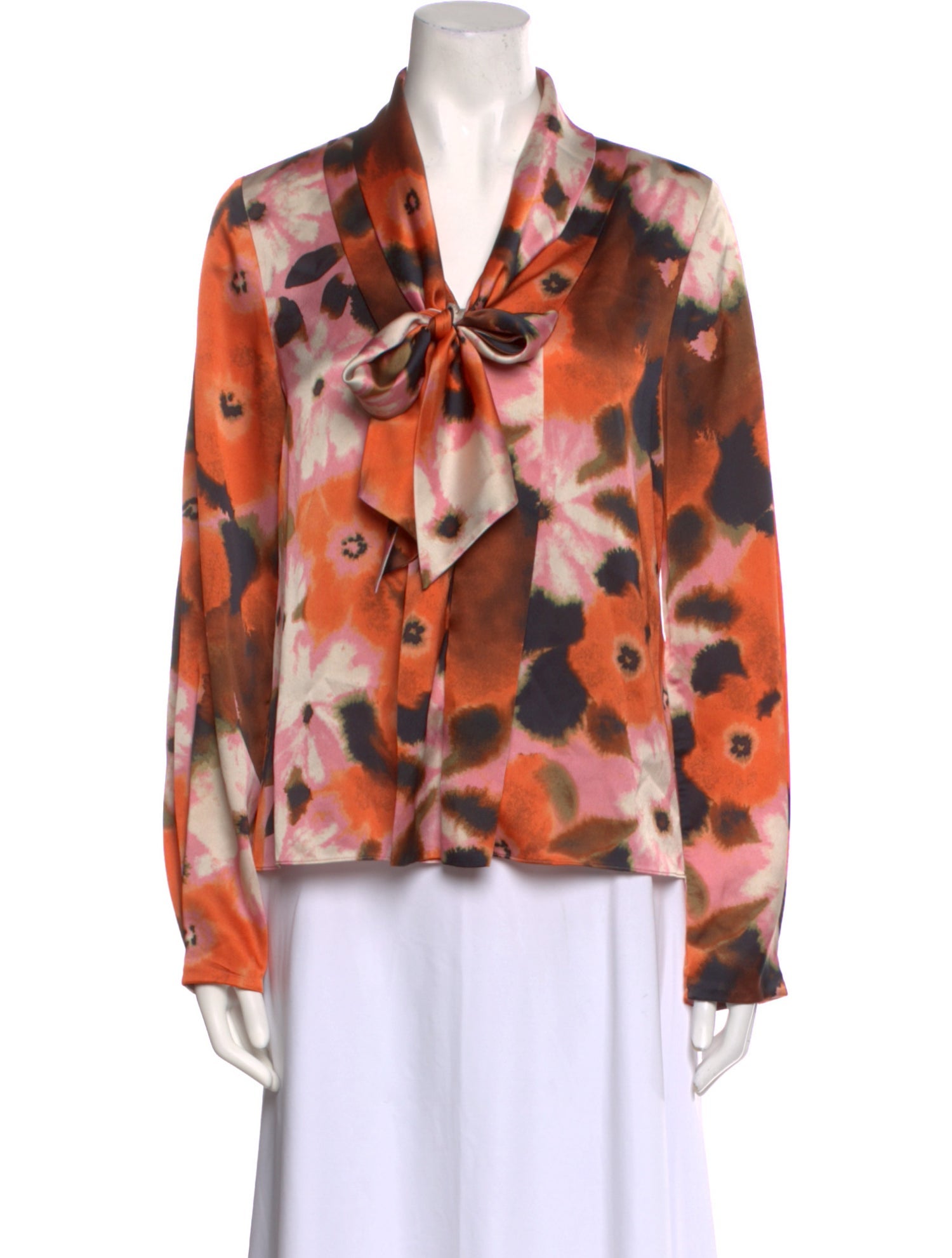 Tanya Taylor Printed V-Neck Button-Up Top